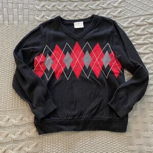 Hanna Andersson Black & Red Argyle Sweater ~ 6/7